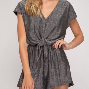 DARK GREY GLITTER ROMPER